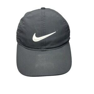 Nike Hat Cap Strap Back Black Dri-FIT Perforated Golf Athletic Mens One Size